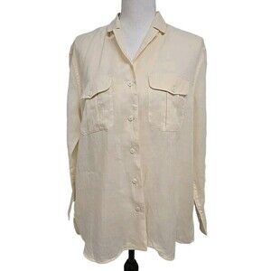 Massimo Dutti Cream Button Down Shirt